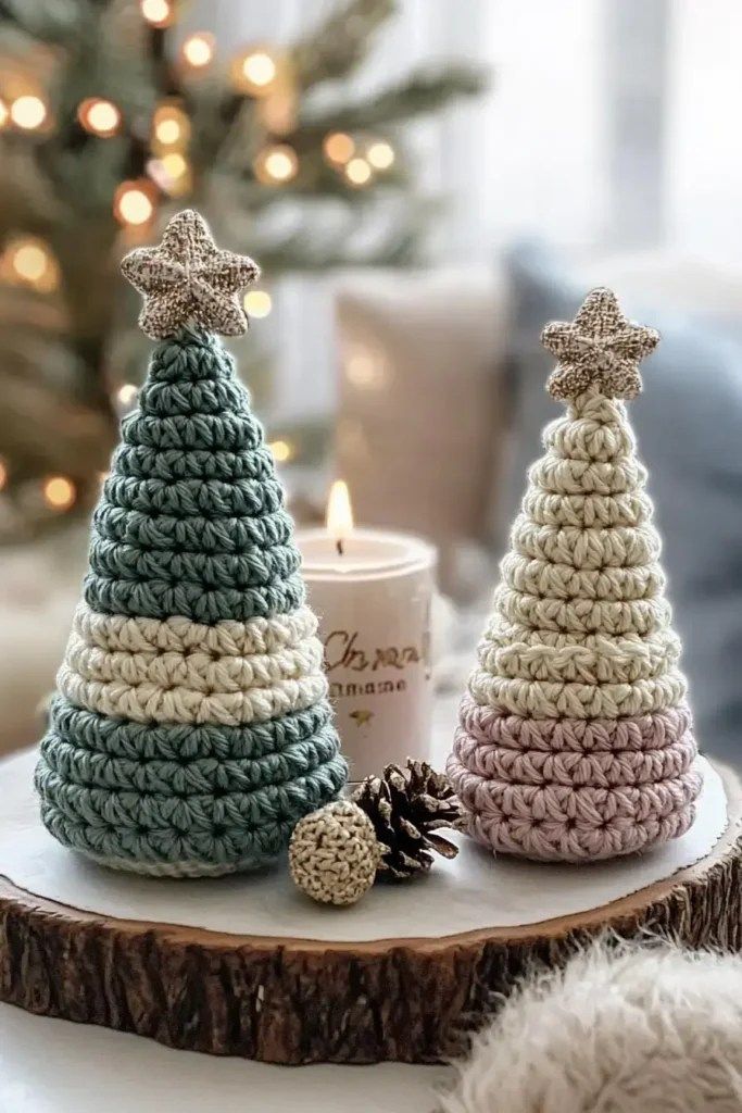 Cozy Crochet Cone Trees – Stylish Textured Decor Pattern PDF