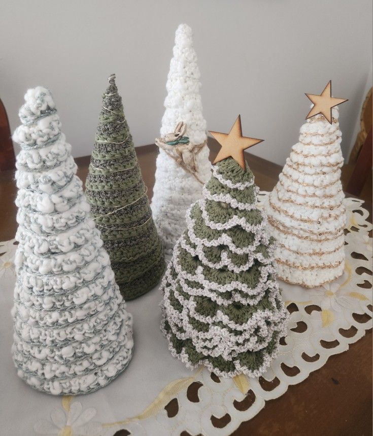 Cozy Crochet Cone Trees – Stylish Textured Decor Pattern PDF