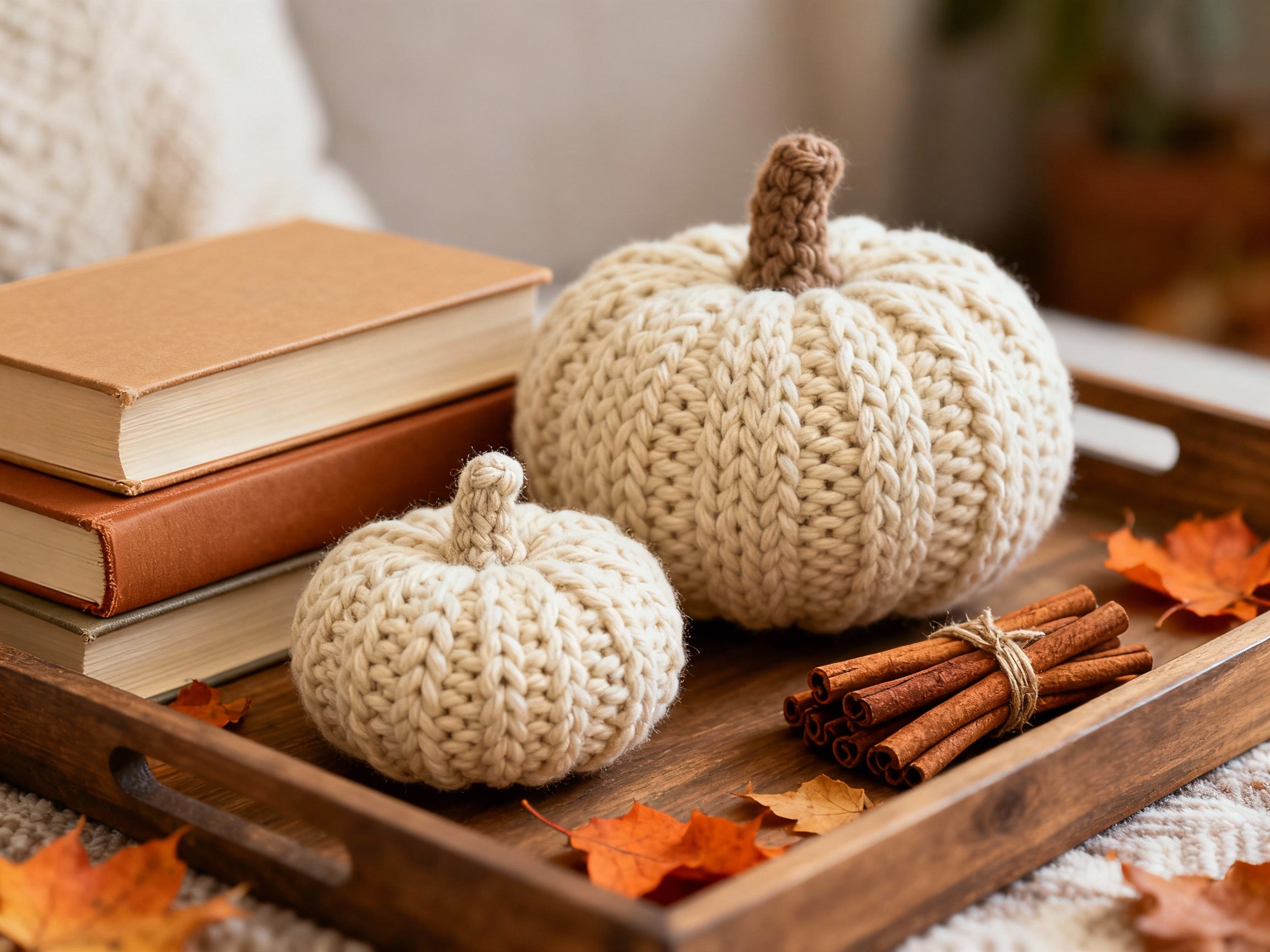 Textured Crochet Pumpkin Trio – Modern Fall Home Decor Pattern PDF